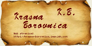 Krasna Borovnica vizit kartica